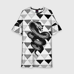 Платье клеш для девочки Snake Geometric, цвет: 3D-принт