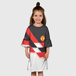 Платье клеш для девочки Manchester United: Stipe, цвет: 3D-принт — фото 2