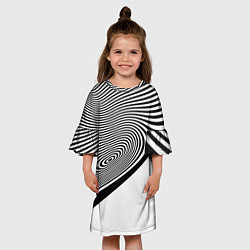 Платье клеш для девочки Black & White Illusion, цвет: 3D-принт — фото 2