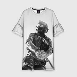 Платье клеш для девочки Battlefield Soldier, цвет: 3D-принт