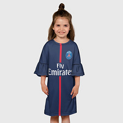 Платье клеш для девочки PSG FC: Neymar, цвет: 3D-принт — фото 2