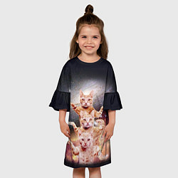Платье клеш для девочки Cat, цвет: 3D-принт — фото 2