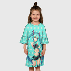 Платье клеш для девочки Hatsune Miku, цвет: 3D-принт — фото 2