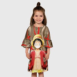 Платье клеш для девочки Ван-Пис, цвет: 3D-принт — фото 2
