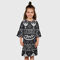 Платье клеш для девочки Black&White africa, цвет: 3D-принт — фото 2