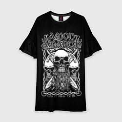 Платье клеш для девочки Amon Amarth: Trio Skulls, цвет: 3D-принт