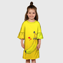 Платье клеш для девочки Just Banana (Yellow), цвет: 3D-принт — фото 2