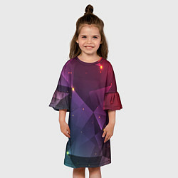 Платье клеш для девочки Colorful triangles, цвет: 3D-принт — фото 2
