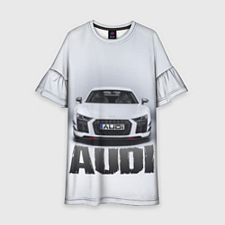 Платье клеш для девочки Audi серебро, цвет: 3D-принт