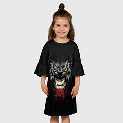 Платье клеш для девочки Дикий волк, цвет: 3D-принт — фото 2