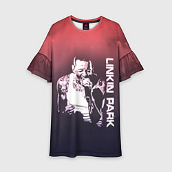 Платье клеш для девочки Linkin Park Честер, цвет: 3D-принт