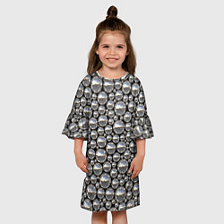 Платье клеш для девочки Серебряные шары, цвет: 3D-принт — фото 2