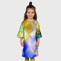 Платье клеш для девочки Colorful squares, цвет: 3D-принт — фото 2
