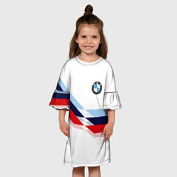 Платье клеш для девочки BMW БМВ WHITE, цвет: 3D-принт — фото 2