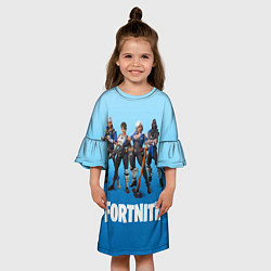 Платье клеш для девочки Fortnite Stories, цвет: 3D-принт — фото 2