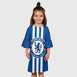 Платье клеш для девочки FC Chelsea: Gold Lines, цвет: 3D-принт — фото 2