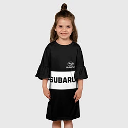 Платье клеш для девочки Subaru: Black Sport, цвет: 3D-принт — фото 2