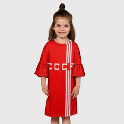 Платье клеш для девочки Cборная СССР, цвет: 3D-принт — фото 2