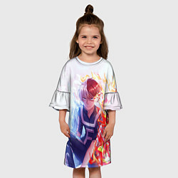 Платье клеш для девочки Шото тодороки арт, цвет: 3D-принт — фото 2