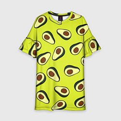 Платье клеш для девочки Стиль авокадо, цвет: 3D-принт