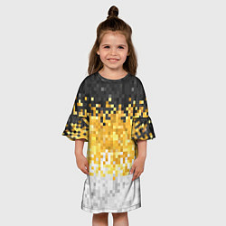 Платье клеш для девочки Имперский флаг пикселами, цвет: 3D-принт — фото 2
