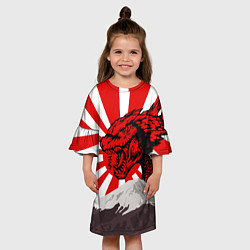 Платье клеш для девочки Japanese Godzilla, цвет: 3D-принт — фото 2