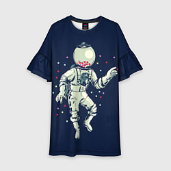 Платье клеш для девочки Космонавт и конфеты, цвет: 3D-принт