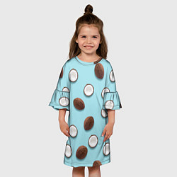 Платье клеш для девочки Кокосовое настроение, цвет: 3D-принт — фото 2
