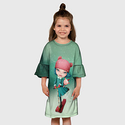 Платье клеш для девочки Beautiful Winter, цвет: 3D-принт — фото 2