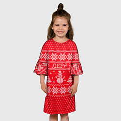 Платье клеш для девочки Новогодняя Лера, цвет: 3D-принт — фото 2