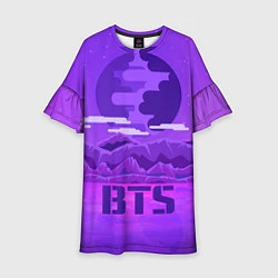 Платье клеш для девочки BTS: Violet Mountains, цвет: 3D-принт