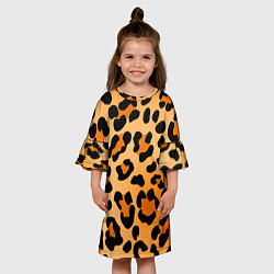 Платье клеш для девочки Шкура ягуара, цвет: 3D-принт — фото 2