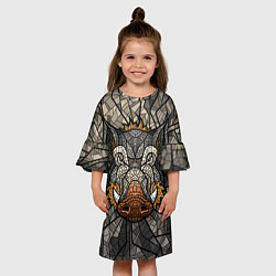 Платье клеш для девочки Mosaic Pig, цвет: 3D-принт — фото 2