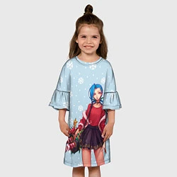 Платье клеш для девочки New Year Jinx, цвет: 3D-принт — фото 2