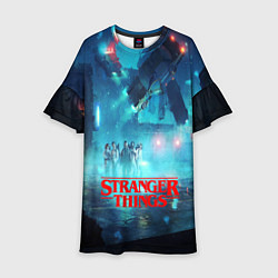 Платье клеш для девочки Stranger Things: Space Light, цвет: 3D-принт