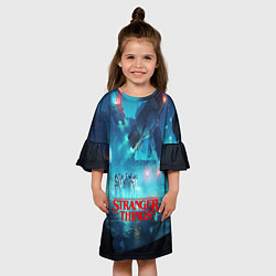 Платье клеш для девочки Stranger Things: Space Light, цвет: 3D-принт — фото 2