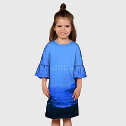 Платье клеш для девочки Death Stranding: Blue Heaven, цвет: 3D-принт — фото 2