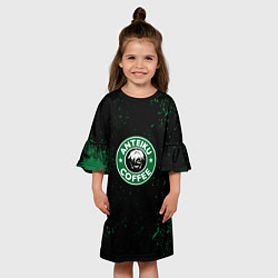 Платье клеш для девочки Anteiku coffee sturbucks, цвет: 3D-принт — фото 2