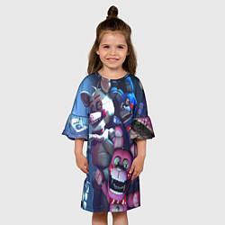 Платье клеш для девочки Five Nights at Freddys, цвет: 3D-принт — фото 2