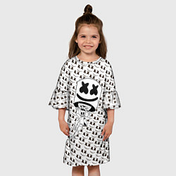 Платье клеш для девочки Marshmello King, цвет: 3D-принт — фото 2