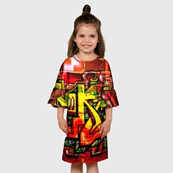 Платье клеш для девочки Red Graffiti, цвет: 3D-принт — фото 2