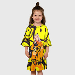 Платье клеш для девочки Billie Eilish: Bury a Friend, цвет: 3D-принт — фото 2