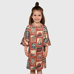 Платье клеш для девочки Марки Великобритании, цвет: 3D-принт — фото 2