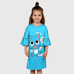 Платье клеш для девочки Fairy Tail: Happy цвета 3D-принт — фото 2