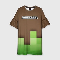 Платье клеш для девочки Minecraft - Логотип, цвет: 3D-принт