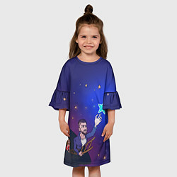 Платье клеш для девочки JONY Звезда, цвет: 3D-принт — фото 2