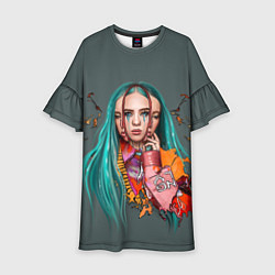 Платье клеш для девочки BILLIE EILISH, цвет: 3D-принт