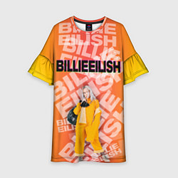 Платье клеш для девочки Billie Eilish: Yellow Mood, цвет: 3D-принт