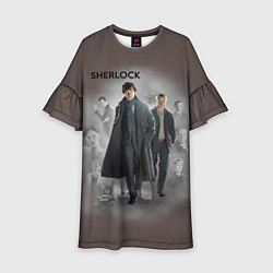 Платье клеш для девочки Sherlock, цвет: 3D-принт