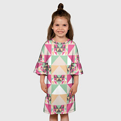Платье клеш для девочки Геометрическая иллюзия, цвет: 3D-принт — фото 2